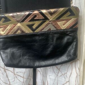 Vintage leather Judy Simon Geometric Pattern Women's Bag